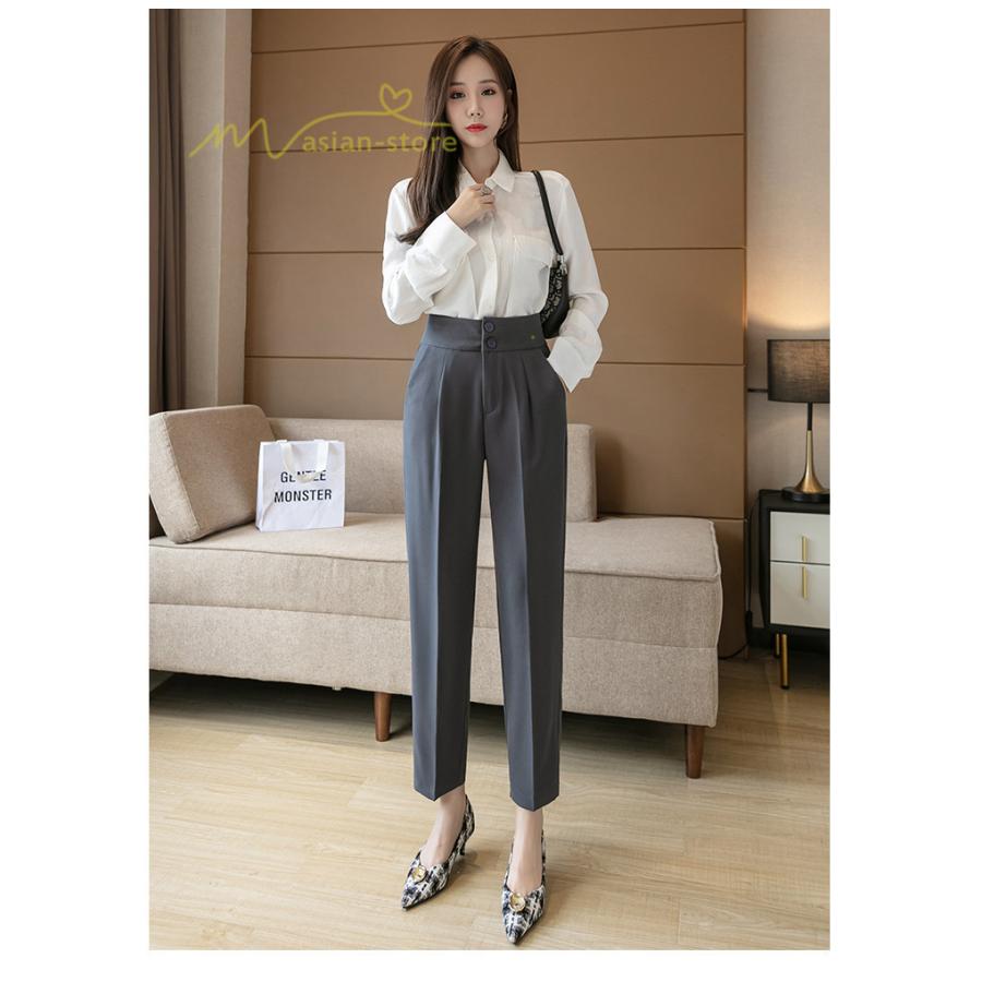 パンツ スラックス レディース 仕事 通勤 ストレッチパンツ 韓国 ボトムス レディースパンツ ズボン ビジネス フォーマル リクルート 就活 Ol ハイウェスト 21 Ynbbsp アジアンストア 通販 Yahoo ショッピング