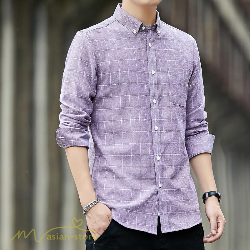 ボタンダウンシャツ 秋 メンズシャツ 長袖 チェック柄 ストライプ ビジネス フォーマル オフィス 開襟 定番 通勤 ライトアウター 着こなし カジュアル 新作 Ynzcs169 アジアンストア 通販 Yahoo ショッピング