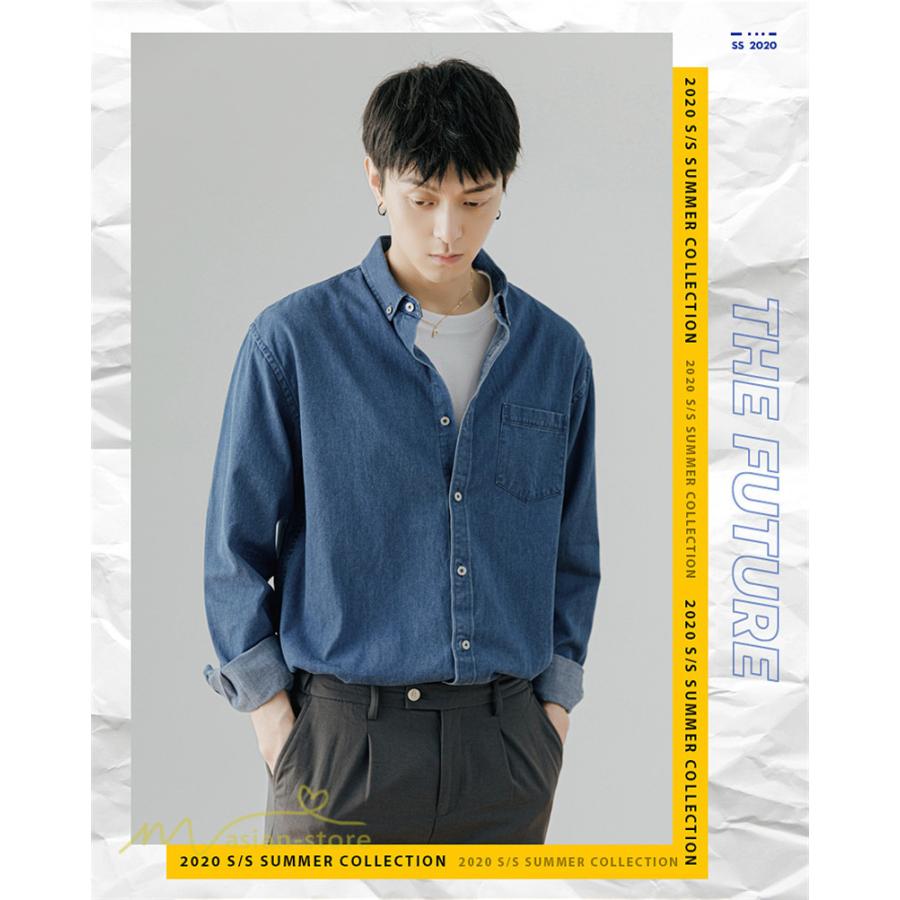 デニムシャツ シャツジャケット 秋新作 開襟 デニム メンズシャツ 秋シャツ 長袖 無地 カジュアル 着回し 定番 ライトアウター ボタンダウンシャツ おしゃれ Ynzcs171 アジアンストア 通販 Yahoo ショッピング