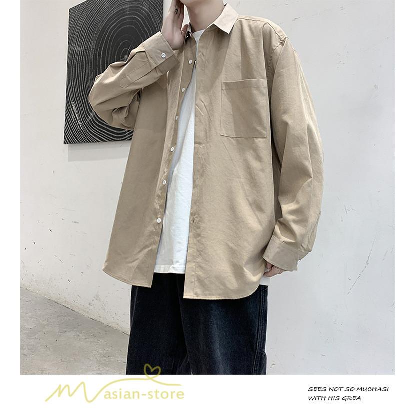 ライトアウター 秋 長袖シャツ トップス シャツジャケット 開襟シャツ ポケット シンプル 着こなし メンズシャツ カジュアル シャツ 着痩せ おしゃれ ゆったり Ynzcs アジアンストア 通販 Yahoo ショッピング
