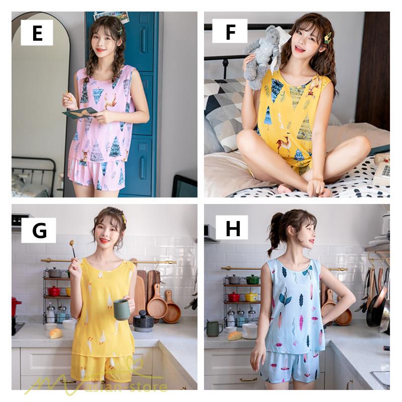 パジャマ ルームウェア レディース 夏用 パジャマ ショートパンツ ノースリーブ ルームウェア 上下セット 綿 可愛い 韓国風 大人 薄手 部屋着 寝巻き Yphb アジアンストア 通販 Yahoo ショッピング
