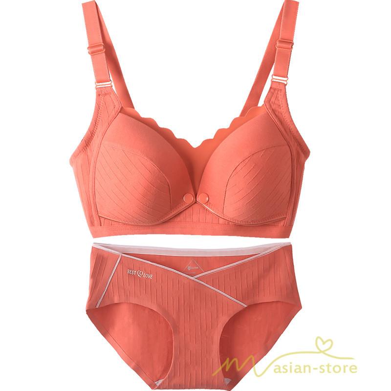 新作 人気 マタニティ 授乳インナー 授乳用ブラセット 産前産後 2点セット 上下 垂れ防止 夏用 可愛い ショーツセット インナー ノンワイヤーブラ 2点set コットン