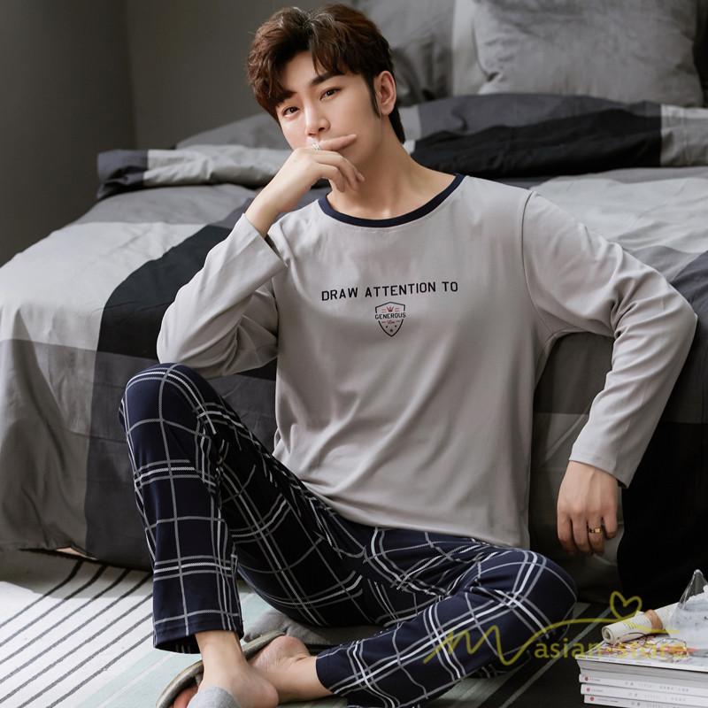 パジャマ メンズ 春 夏 長袖 長ズボン 綿 寝間着 柔らかく軽い 薄手 快適 Tシャツパジャマ 上下セット 部屋着 おそろい ルームウェア 男性 パジャマ 2点セット Yphb アジアンストア 通販 Yahoo ショッピング