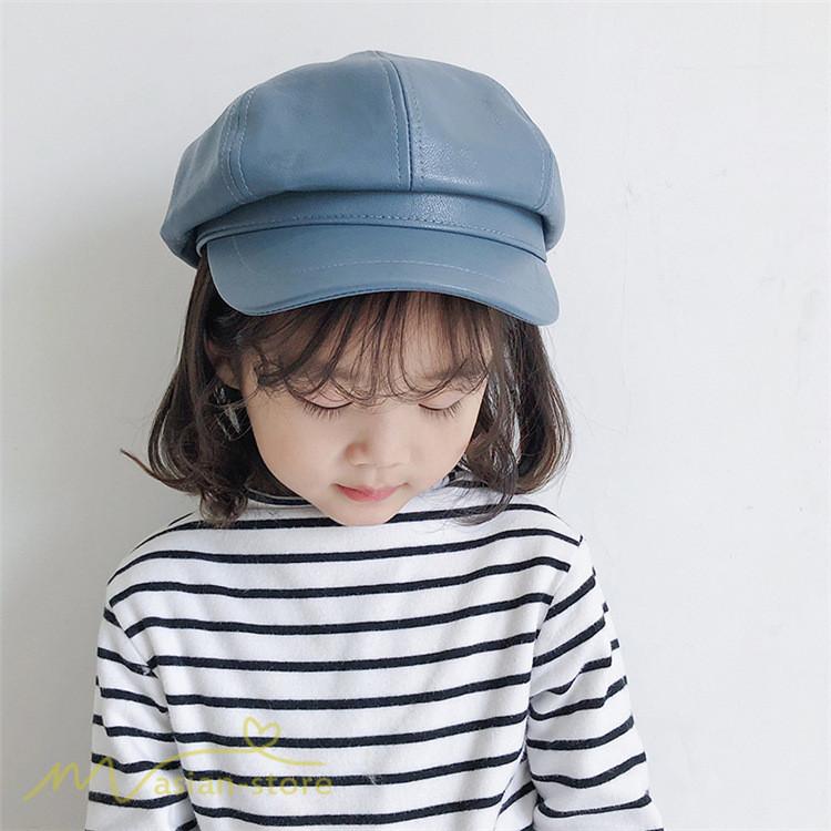 キャスケット 秋 冬 キッズ 帽子 カジュアル 人気 上品 ひも付き 子供帽子 お出かけ つば付き 男の子 女の子 秋冬新作 キャップ Pu革 無地 シンプル 可愛い Yqjmz176 アジアンストア 通販 Yahoo ショッピング