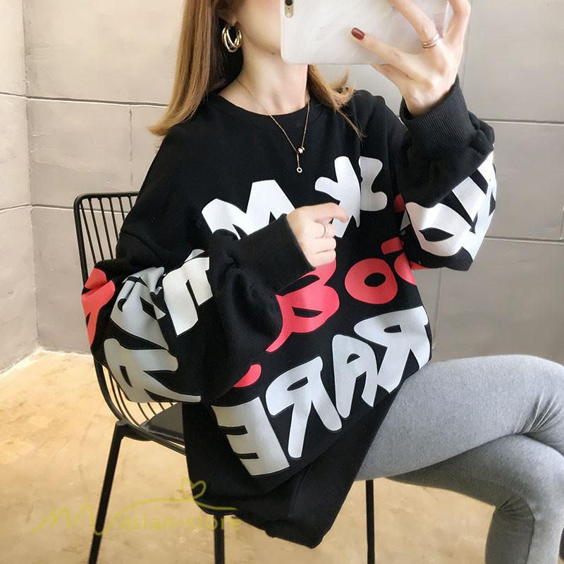 パーカー レディース 21新作 春物 韓国風 ワイドパーカー ゆったり 丸首 薄手 おしゃれ 着回し Bf カジュアル プリント 着回し ロング丈 アウトドア お出かけ Yxpj アジアンストア 通販 Yahoo ショッピング