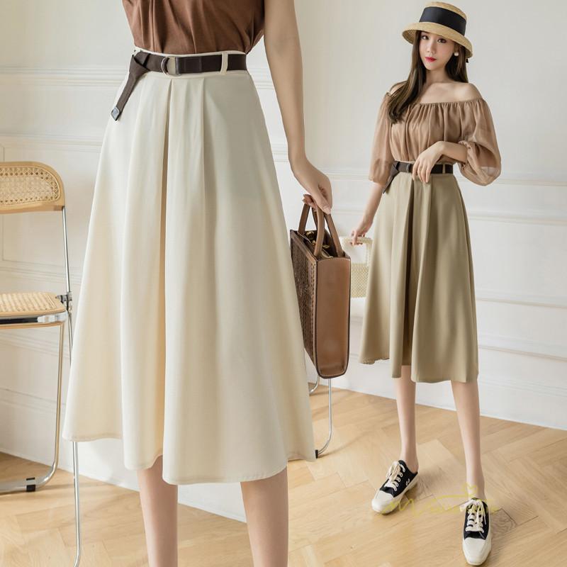 フレアスカート ミモレ丈スカート レディース ボトムス Aライン 通勤オフィス ファッション ハイウエスト 無地 春夏コーデ カジュアル 着痩せ 代 30代 40代 Yzxbs アジアンストア 通販 Yahoo ショッピング