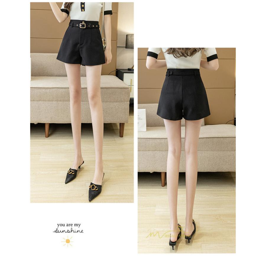 ショートパンツ レディース ワイドパンツ チノパン ズボン ボトムス シンプル 大人 Aライン 無地 可愛い 韓国ファッション ウエストベルト付き 春 夏コーデ Yzxbs アジアンストア 通販 Yahoo ショッピング