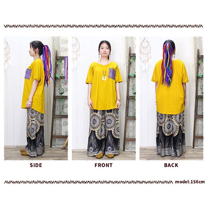 SPT Tシャツ Vネック レディース SPTモン族ポケットVネックドルマン