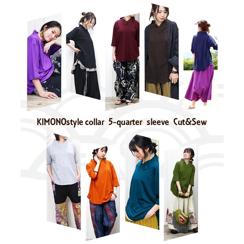 SPT トップス Tシャツ 和風 レディース メンズ ユニセックス キモノ風