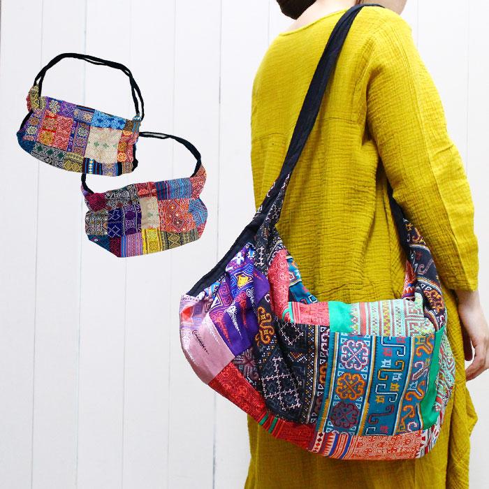 カバン レディース ユニセックス ミックスパッチワークビッグ2way