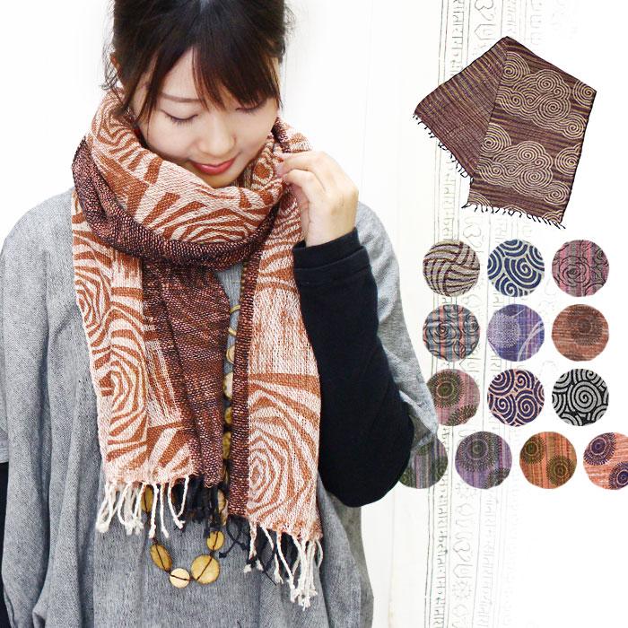 テンダーロイン COTTON STOLE 編込みコットンストール ヤクとオーガニックコットン 米沢織ストール＜茶綿・UVカット