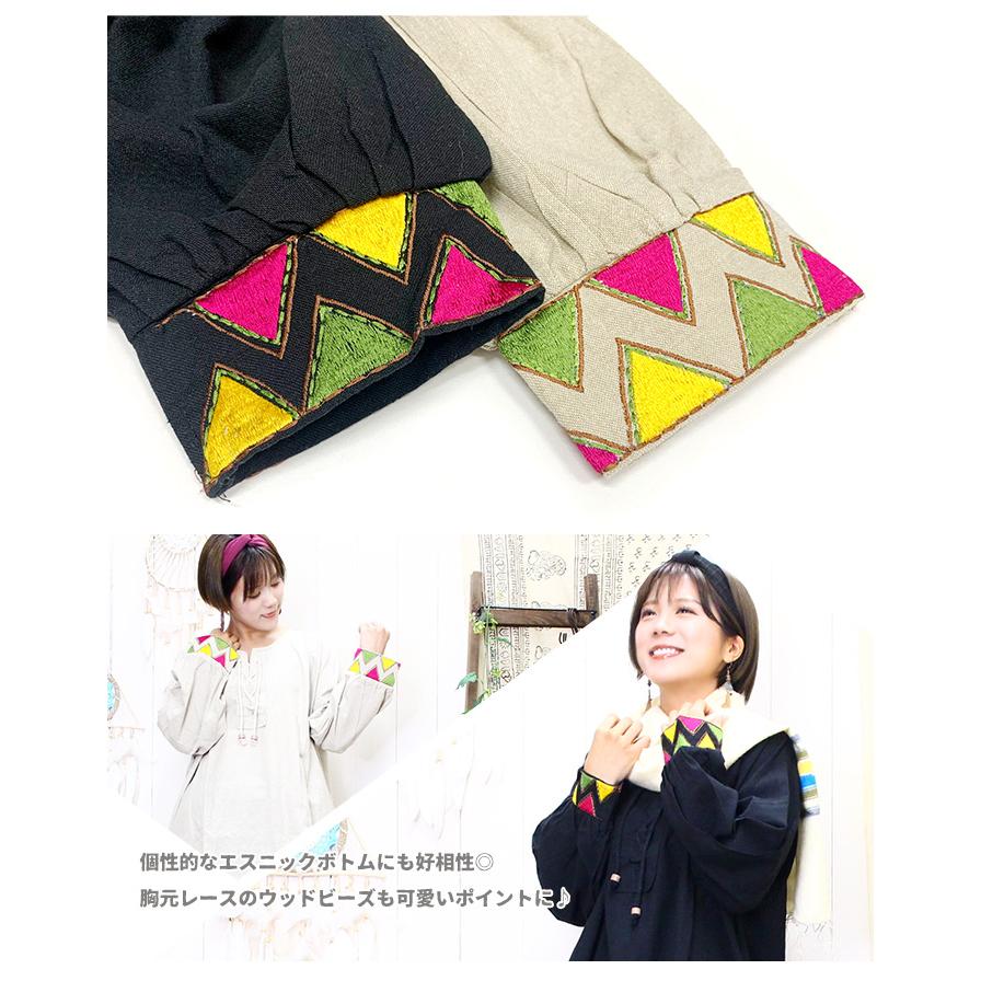 SPT トップス ワンピース レディース SPT三角刺繍袖 変形チュニック