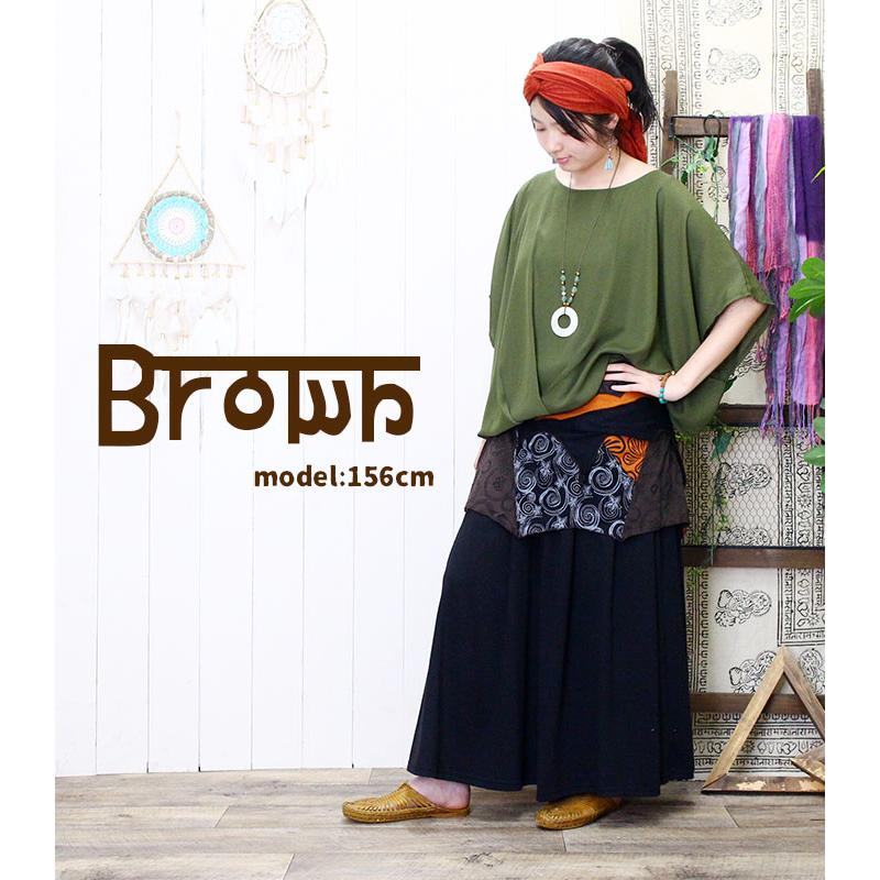 巻きスカート レイヤード レディース エスニックプリント ギザギザ