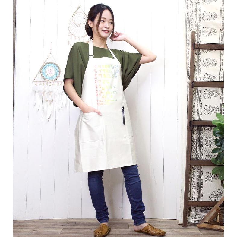 キッチン雑貨 ワークエプロン クロスタイプ ！タイ文字エプロン
