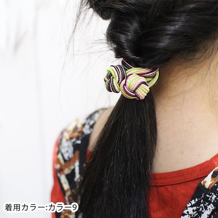 ヘアアクセサリー エスニック アジアン ！ストライプ ヘアゴム 2025年