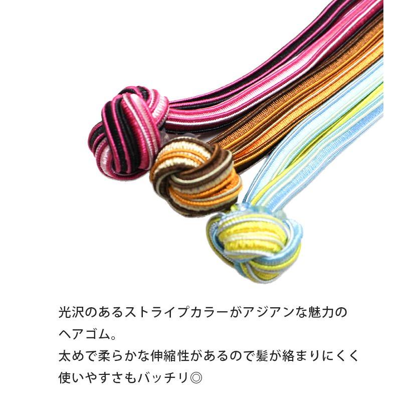 ヘアアクセサリー エスニック アジアン ！ストライプ ヘアゴム 2025年