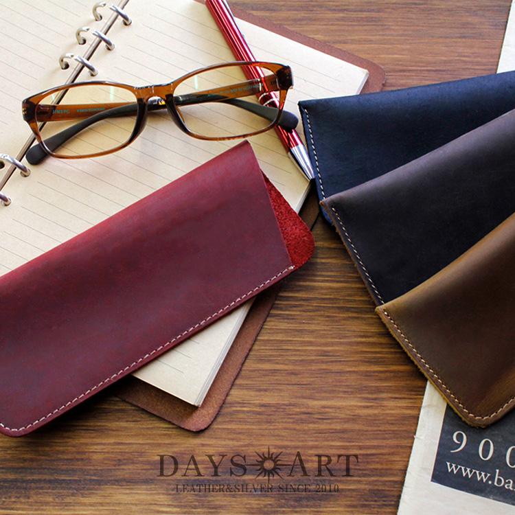 ブラウンレザー メガネケース メガネケース スリム メンズ レディース 本革 薄型 薄い おしゃれ