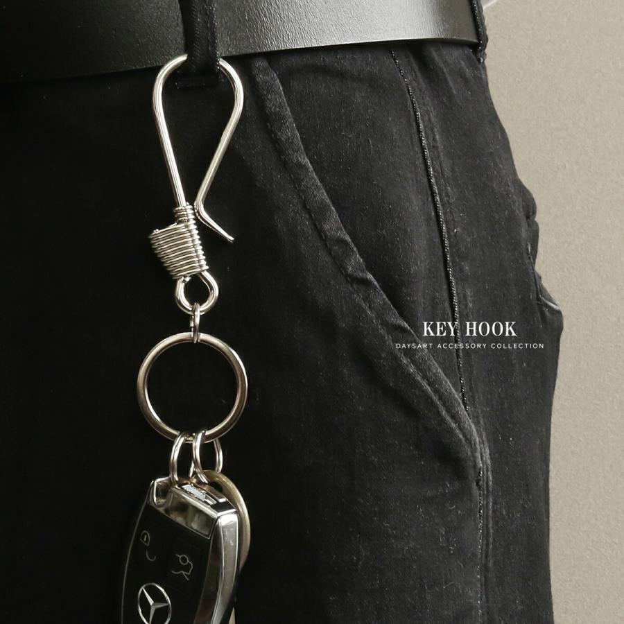 キーフック メンズ レディース 真鍮 ブラス ステンレス キーリング付き