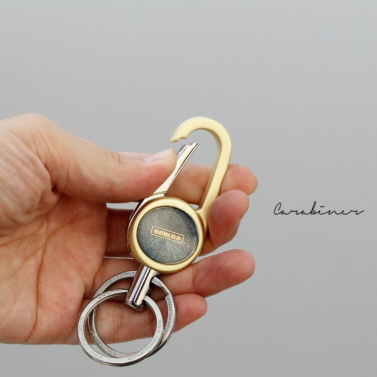 カラビナ キーホルダー 2連キーリング メンズ レディース ストラップ