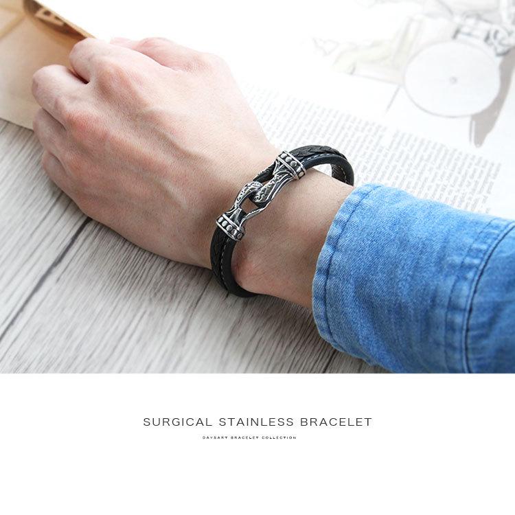 ブレスレット メンズ サージカルステンレス リボン バックルデザイン