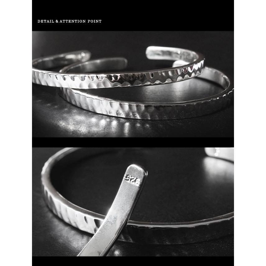 バングル ブレスレット シルバー925 シルバーバングル 銀細工 打ち付け