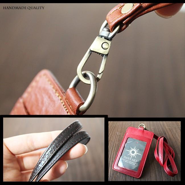 カードケース レザー 本革 パスケース ストラップ付き シンプル IDパス