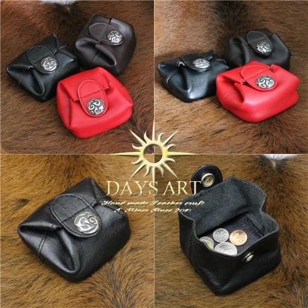小銭入れ コインケース レザー 本革 ボタン式 メタルコンチョ 財布