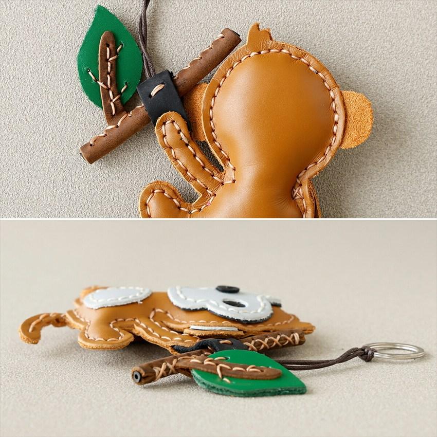 キーホルダー アニマル モンキー 猿 レザー 本革 象 レディース メンズ