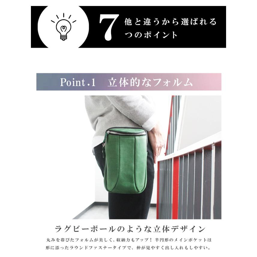 バッグ ミニバッグ メンズ ショルダーポーチ スマホショルダー メンズ レディース 本革 カーフスキン 立体構造 ヒップバッグ ウエストバッグ_4