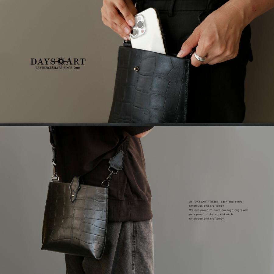 ショルダーバッグ 本革 クロコ型押し レザーバッグ メンズバッグ