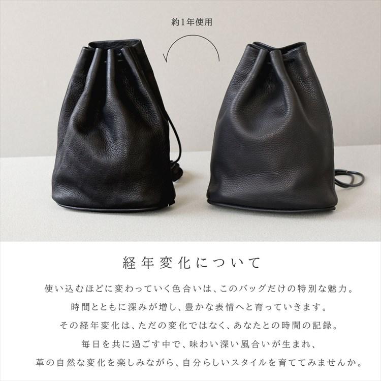 ショルダーバッグ レディース 本革 レザー 巾着 斜めがけ 大人 軽量