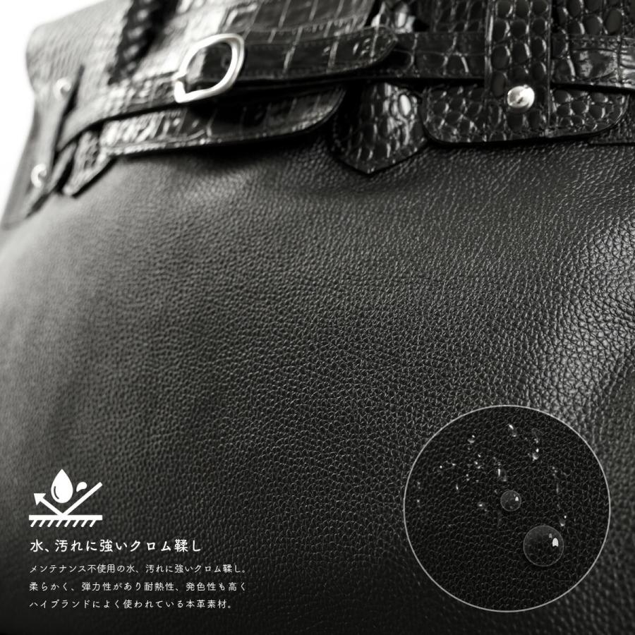 トートバッグ ハンドバッグ メンズ クロコダイル型押し レザーバッグ