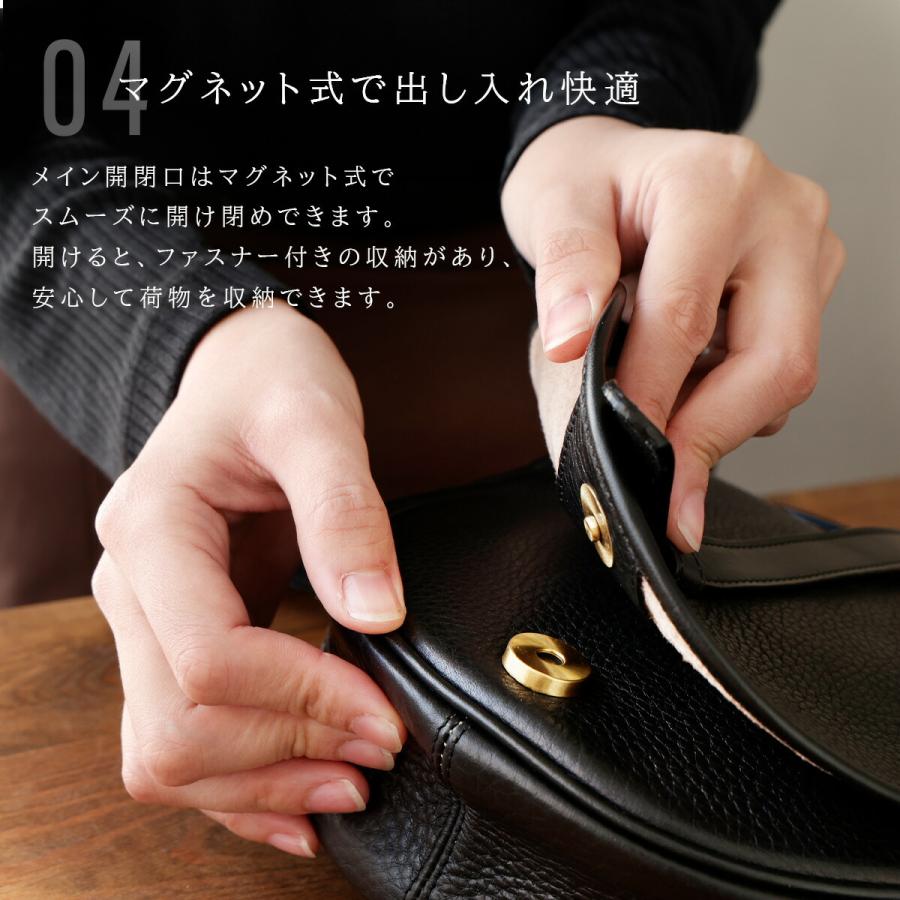 ショルダーバッグ レザー レディース 半月型 斜めがけ 本革 コンパクト