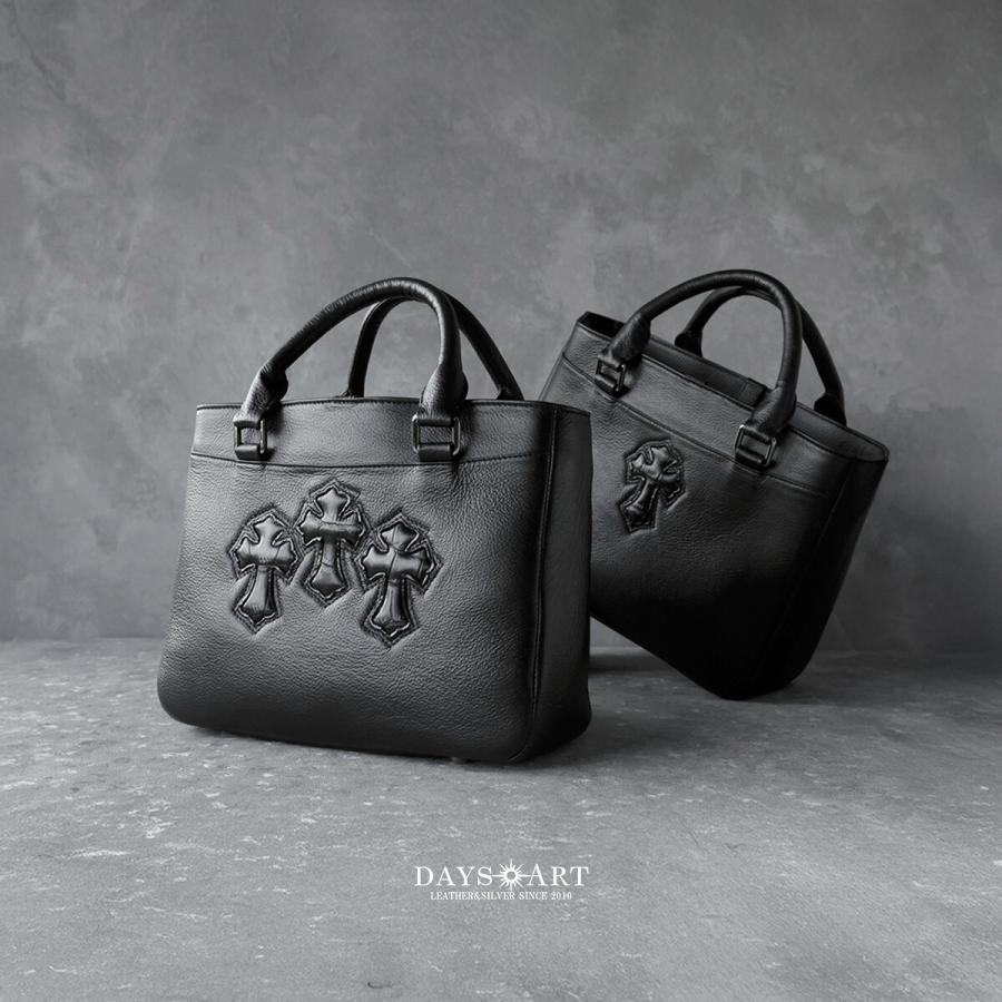 トートバッグ メンズ 本革 レザー クロス ゴシック ショルダーバッグ