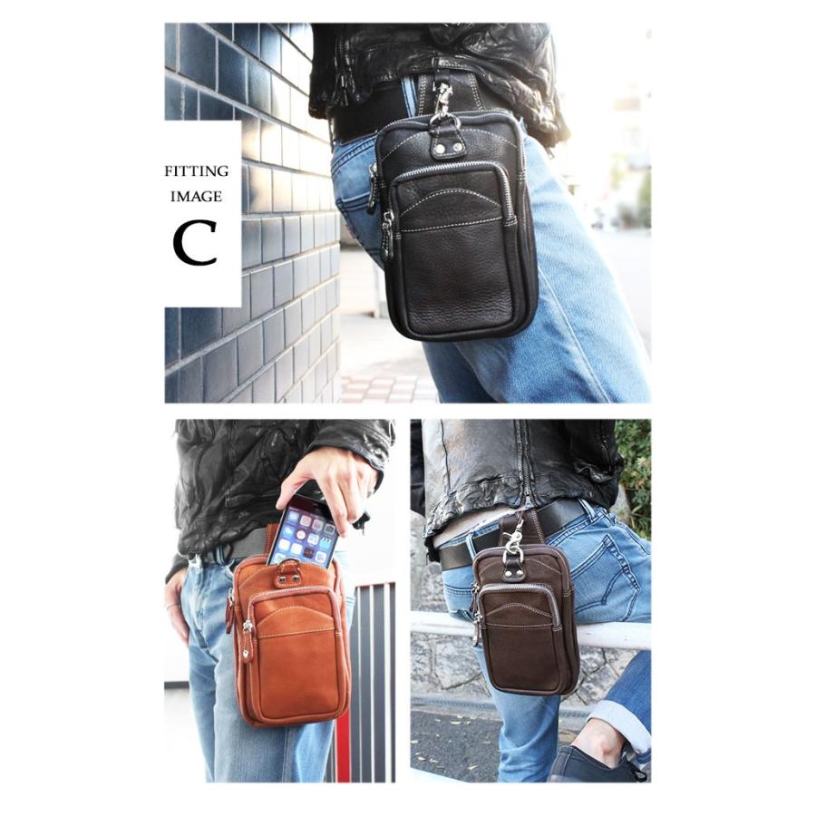 DAYSART バッグ メンズ ベルトポーチ 本革 レザー ウエストバッグ 長