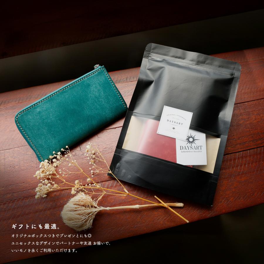 小さい長財布 レザーウォレット L字ファスナー 本革 財布 メンズ