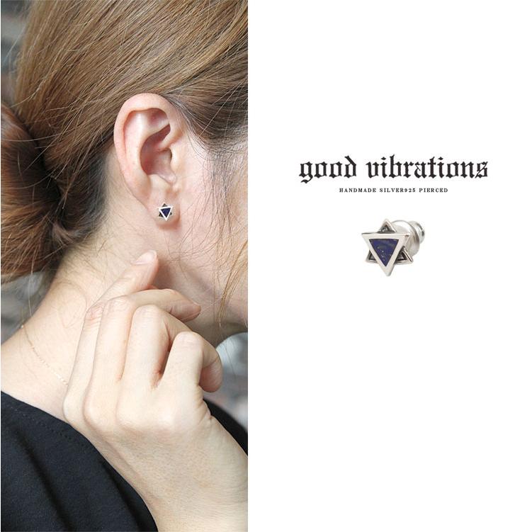 good vibrations ピアス シルバー925 ラピスラズリ 六芒星 天然石 六角