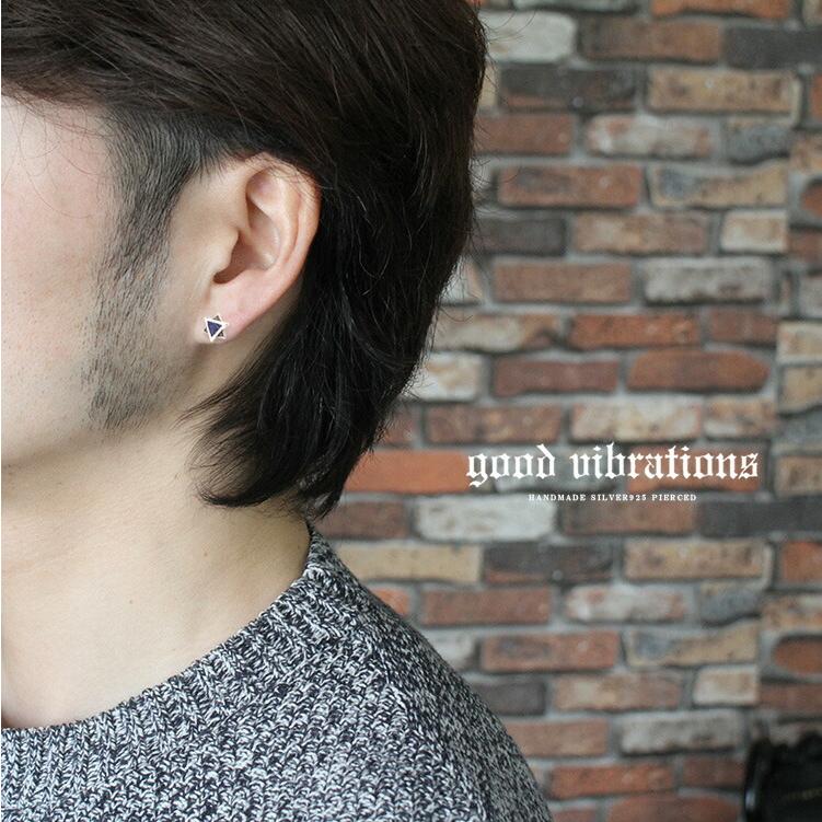 good vibrations ピアス シルバー925 ラピスラズリ 六芒星 天然石 六角