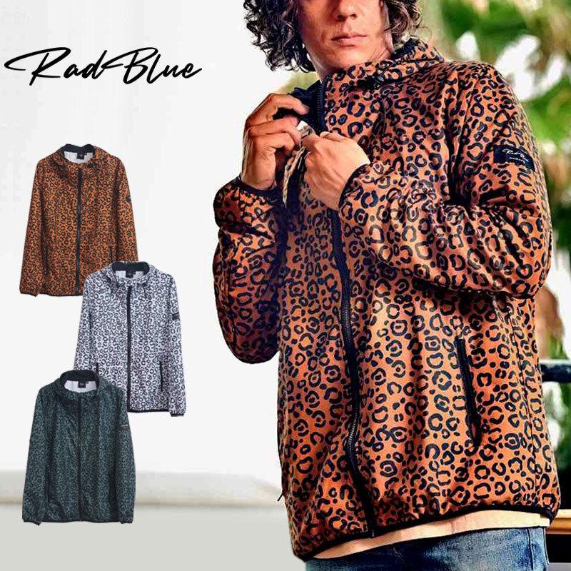 Radblue マウンテンパーカー Leopard レオパード豹柄 ヒョウ柄 ジップパーカー 春 夏 秋 アウトドア 水着 リゾートファッション メンズ S M L Xl Zkgmu Kz