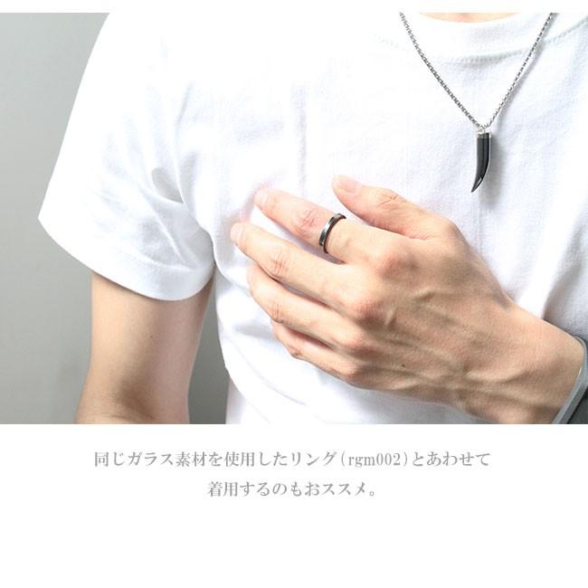 【silver925 ホーン 角】ネックレス トップ ネックレス メンズ レディース チェーン付 ガラスペンダント ホーン 角
