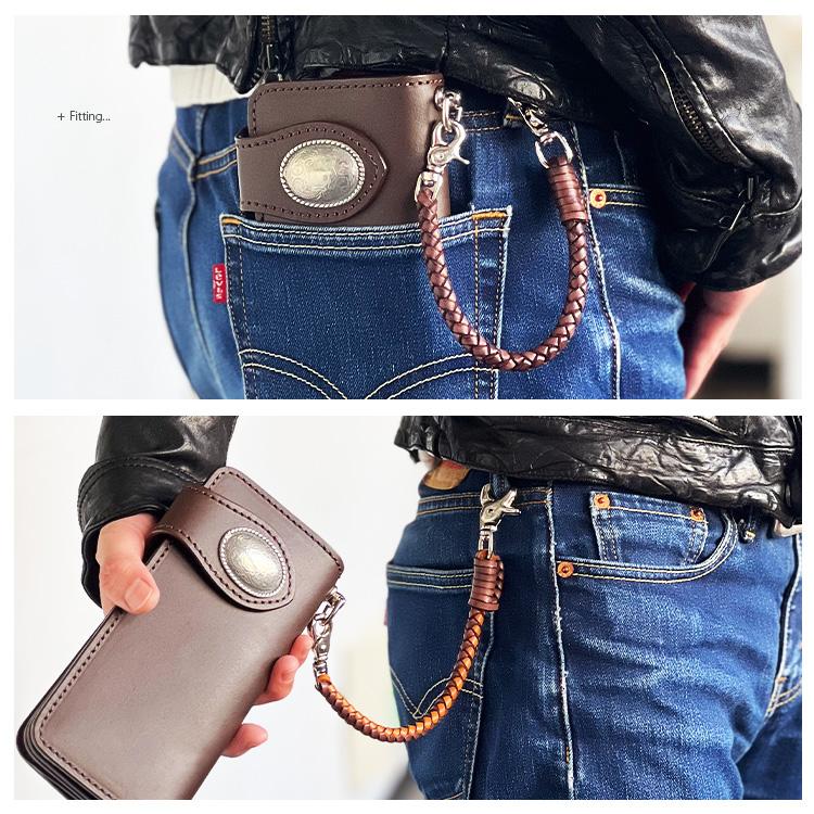 ウォレットロープ ウォレットチェーン ショートサイズ 4本編み ウォレットロープ ウォレットチェーン ショートサイズ 4本編み