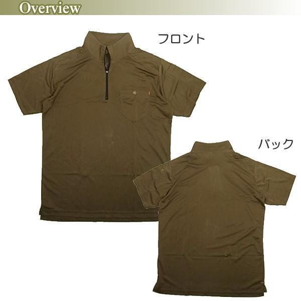 ジップTシャツ メンズ ジップポロシャツ兼用 無地 半袖 スタンド
