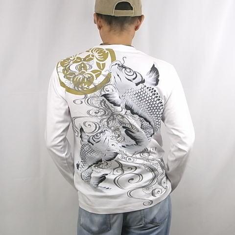 Tシャツ 長袖 メンズ ロンT 和柄 プリント 綿100% 国宝 名画 M L LL