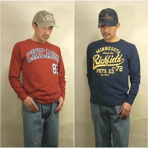Tシャツ 長袖 メンズ アメカジ カレッジプリント 綿混 M L LL Tシャツ 長袖 メンズ アメカジ カレッジプリント 綿混 M L LL