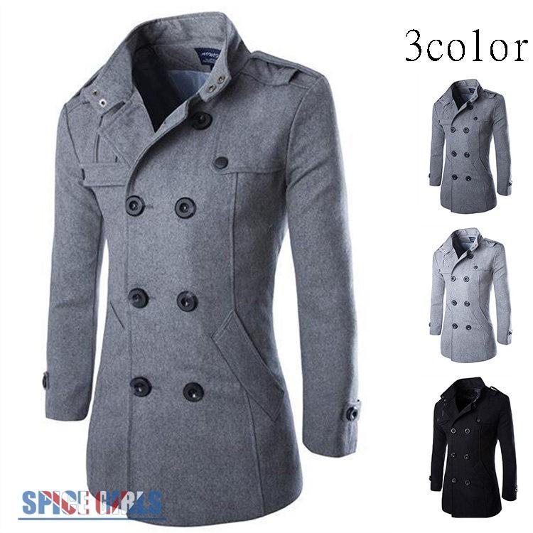 ダッフルコート メンズ コート ロングコート ビジネス 無地 ステンカラーコート 立ち襟 ロング丈 通勤 かっこいい 防風 秋冬 Abz Harvest Shop 通販 Yahoo ショッピング