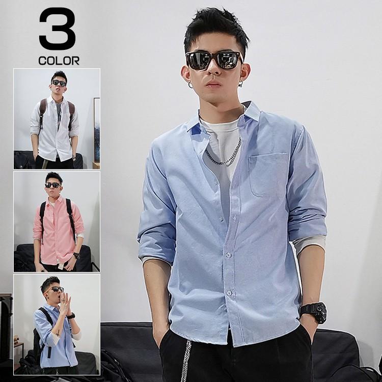 40代ファッション メンズ 無地シャツ 長袖シャツ カジュアルシャツ 開襟 長袖 春秋 おしゃれ Abz Harvest Shop 通販 Yahoo ショッピング
