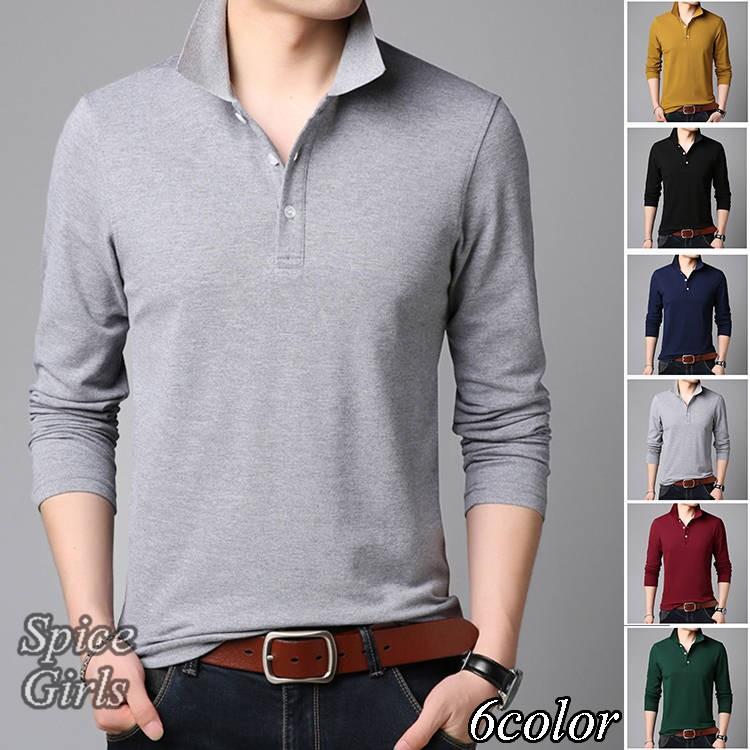ポロシャツ メンズ オシャレ 無地 スポーツウェア Tシャツ カジュアル 長袖ポロシャツ ゴルフウェア スリム ビジネス インナー シンプル 春物 21福袋