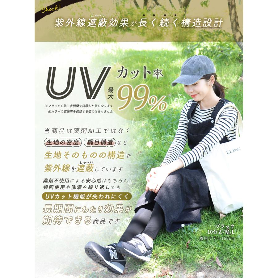 レギンス レディース 薄手 9分丈 10分丈 スパッツ 大きいサイズ UVカット 綿 コットン 綿混 インナー LL 3L 4L 春 夏 秋 ロング 黒 iLeg ベーシック *2*y3-2t | iLeg | 02