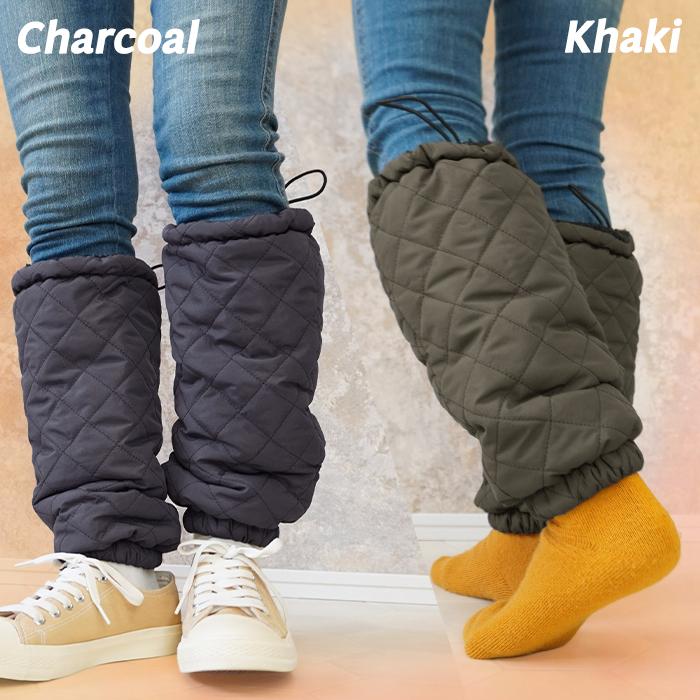 レッグウォーマー レディース 冬用 裏ボア キルティング ミディアム丈