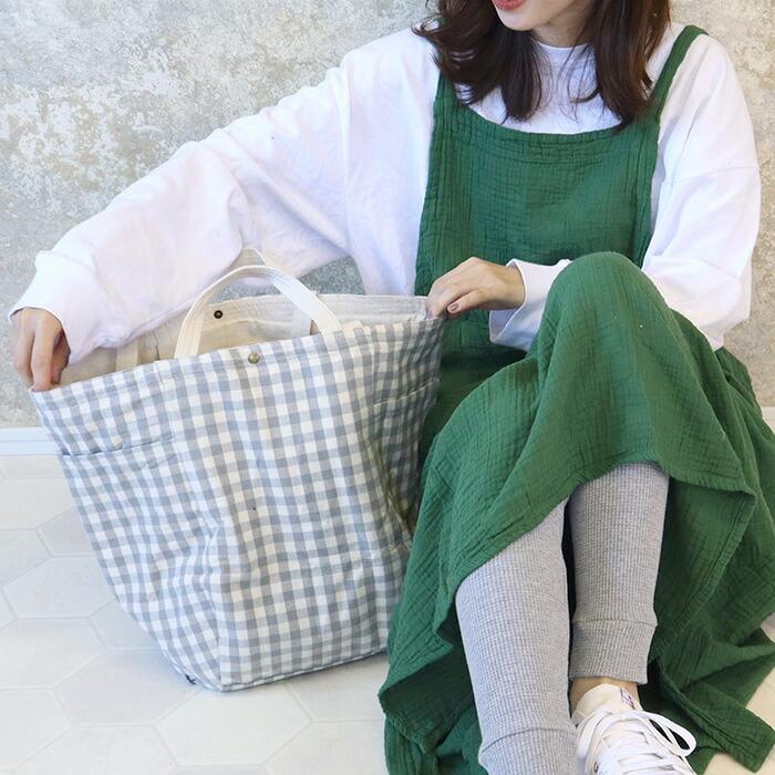 トートバッグ キャンバス 大きめ かわいい おしゃれ 2way チェック柄